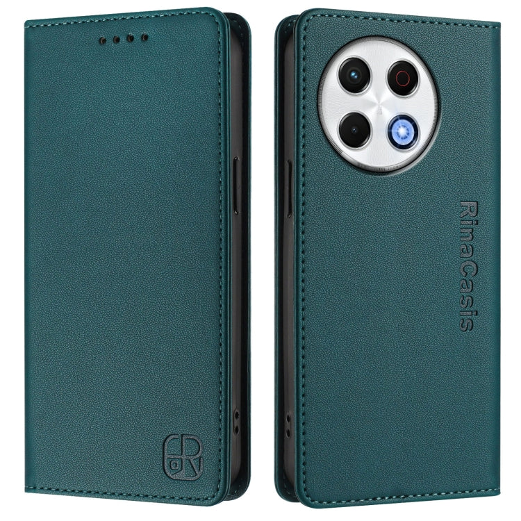 For Tecno Spark 30 Pro 4G RC01 Dual-Folded Magnetic Suction RFID Leather Phone Case
