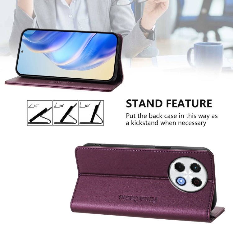 For Tecno Spark 30 Pro 4G RC01 Dual-Folded Magnetic Suction RFID Leather Phone Case