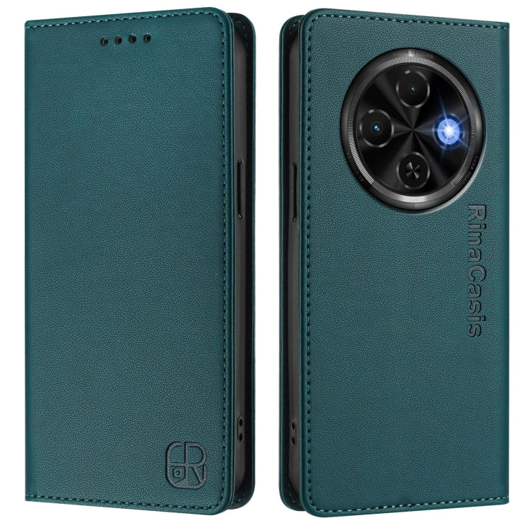 For Tecno Spark 30C RC01 Dual-Folded Magnetic Suction RFID Leather Phone Case