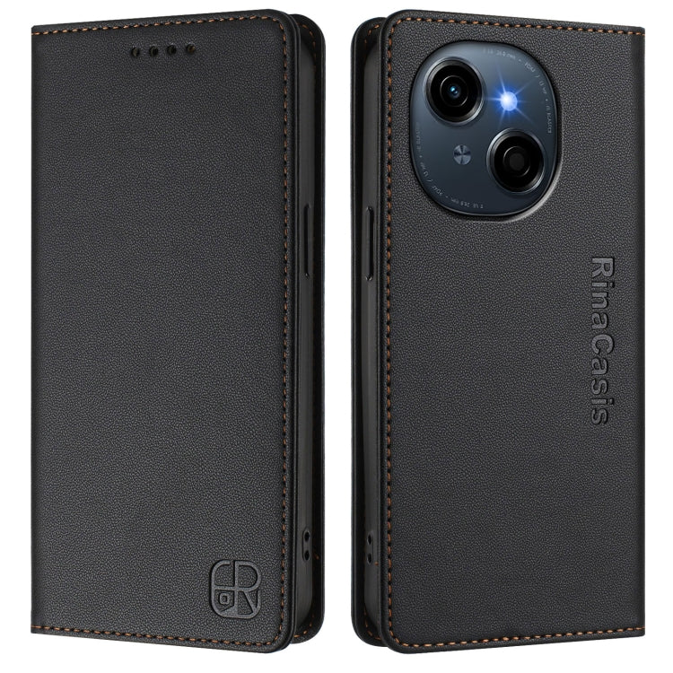 For Tecno Spark GO 1 / 2025 / Pop 9 RC01 Dual-Folded Magnetic Suction RFID Leather Phone Case