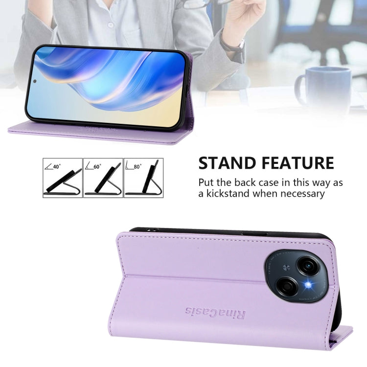 For Tecno Spark GO 1 / 2025 / Pop 9 RC01 Dual-Folded Magnetic Suction RFID Leather Phone Case