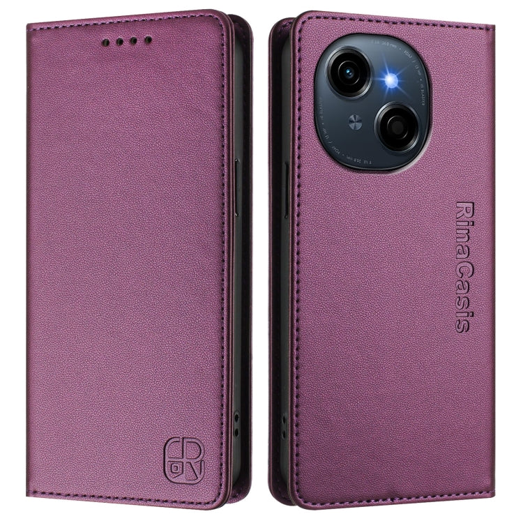 For Tecno Spark GO 1 / 2025 / Pop 9 RC01 Dual-Folded Magnetic Suction RFID Leather Phone Case