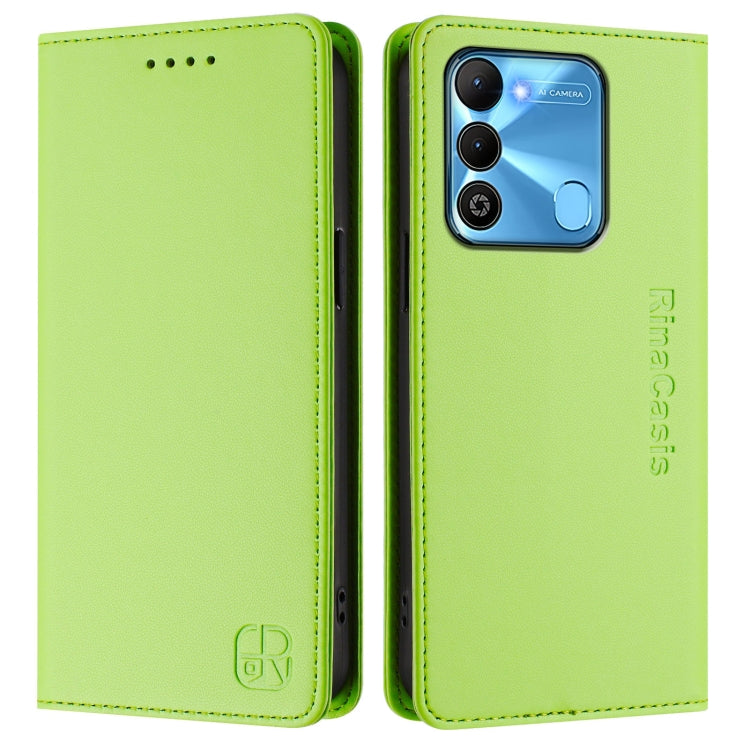 For Tecno Spark GO 2022 / 8C / 9 RC01 Dual-Folded Magnetic Suction RFID Leather Phone Case