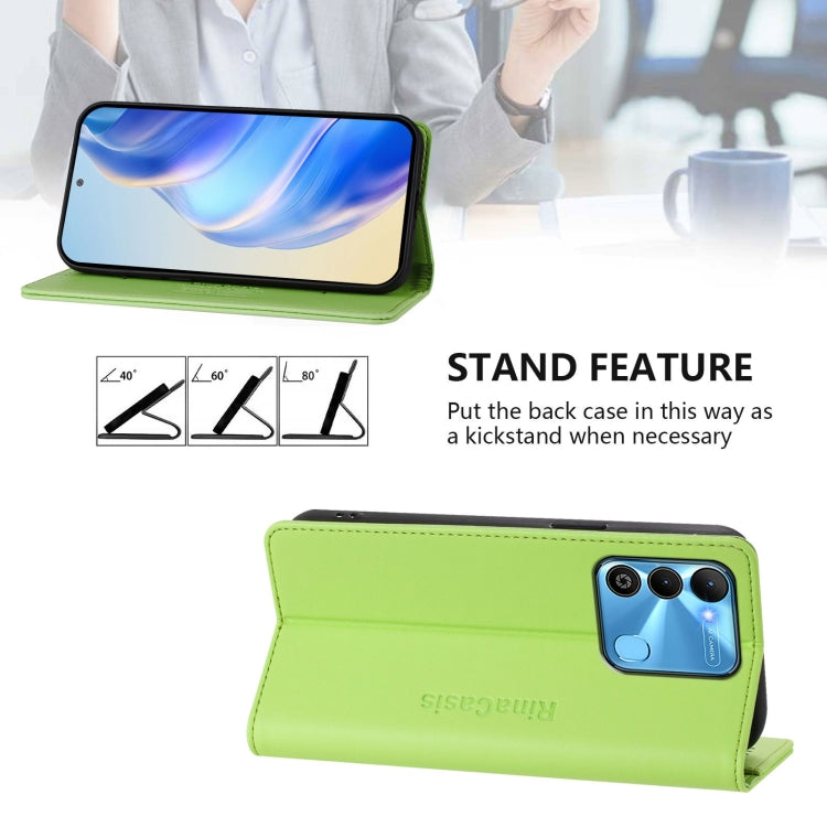 For Tecno Spark GO 2022 / 8C / 9 RC01 Dual-Folded Magnetic Suction RFID Leather Phone Case