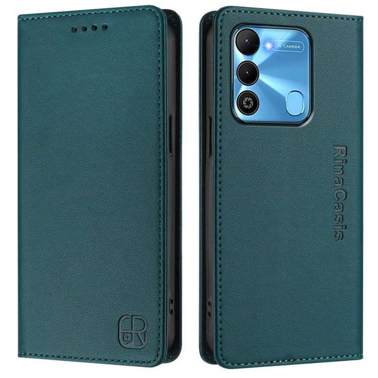 For Tecno Spark GO 2022 / 8C / 9 RC01 Dual-Folded Magnetic Suction RFID Leather Phone Case