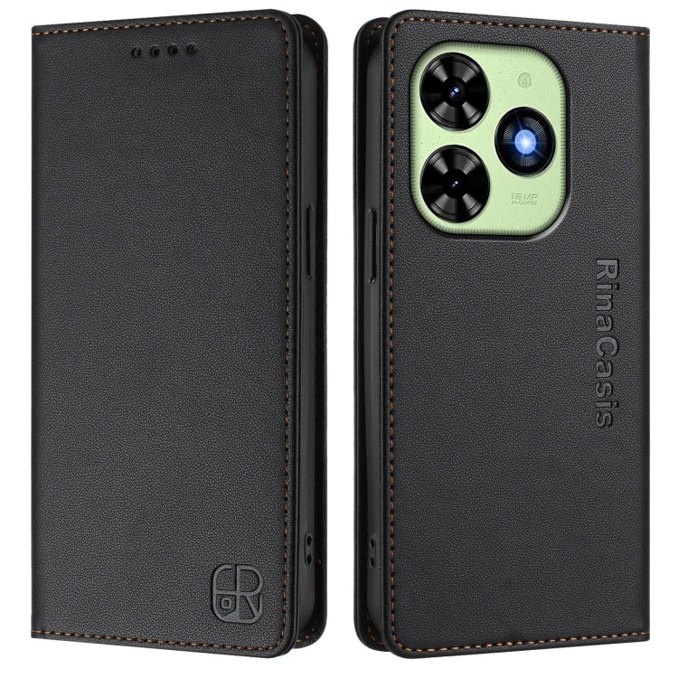 For Tecno Spark GO 2024 4G RC01 Dual-Folded Magnetic Suction RFID Leather Phone Case