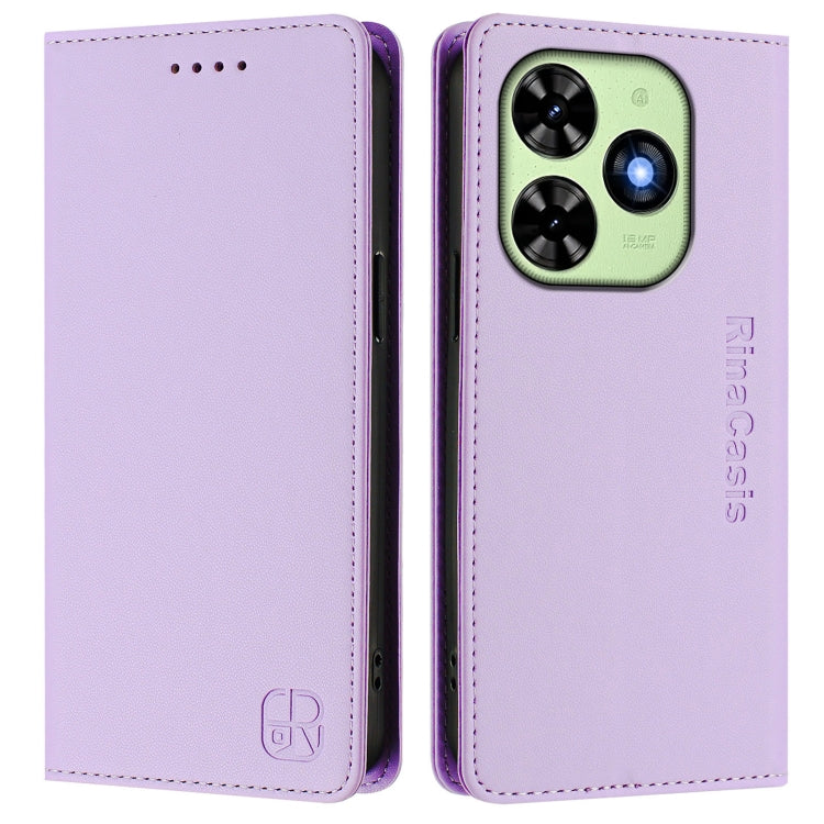 For Tecno Spark GO 2024 4G RC01 Dual-Folded Magnetic Suction RFID Leather Phone Case