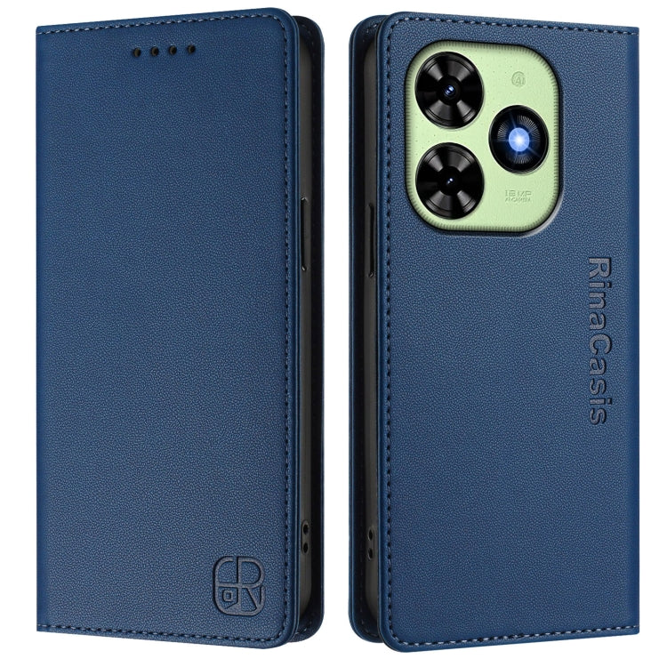 For Tecno Spark GO 2024 4G RC01 Dual-Folded Magnetic Suction RFID Leather Phone Case