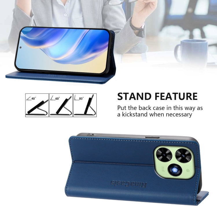 For Tecno Spark GO 2024 4G RC01 Dual-Folded Magnetic Suction RFID Leather Phone Case