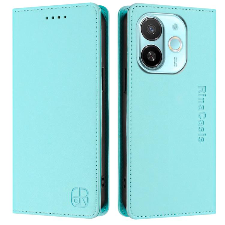 For Tecno Spark 30C 5G / Pop 9 5G RC01 Dual-Folded Magnetic Suction RFID Leather Phone Case