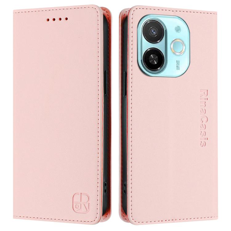 For Tecno Spark 30C 5G / Pop 9 5G RC01 Dual-Folded Magnetic Suction RFID Leather Phone Case