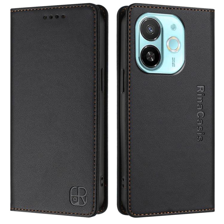 For Tecno Spark 30C 5G / Pop 9 5G RC01 Dual-Folded Magnetic Suction RFID Leather Phone Case