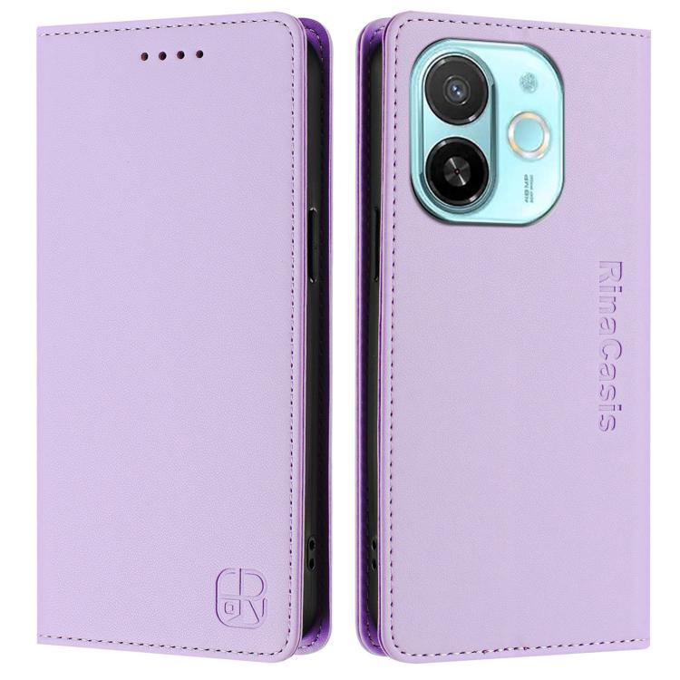 For Tecno Spark 30C 5G / Pop 9 5G RC01 Dual-Folded Magnetic Suction RFID Leather Phone Case