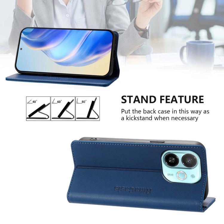For Tecno Spark 30C 5G / Pop 9 5G RC01 Dual-Folded Magnetic Suction RFID Leather Phone Case
