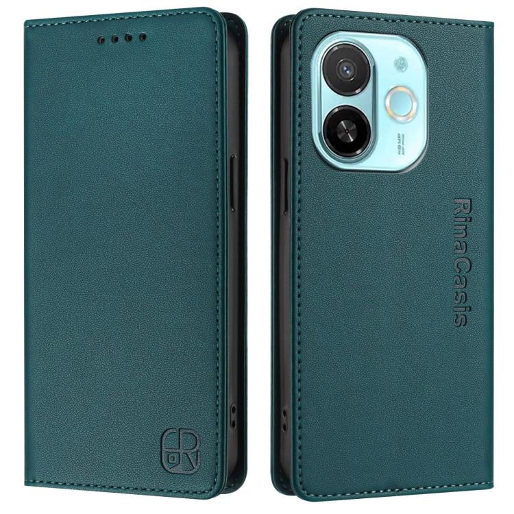 For Tecno Spark 30C 5G / Pop 9 5G RC01 Dual-Folded Magnetic Suction RFID Leather Phone Case