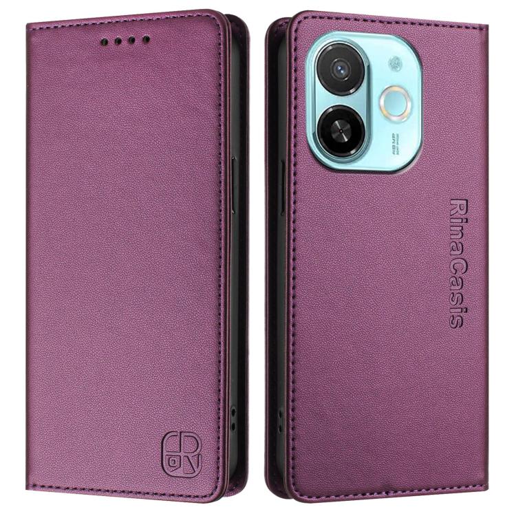 For Tecno Spark 30C 5G / Pop 9 5G RC01 Dual-Folded Magnetic Suction RFID Leather Phone Case