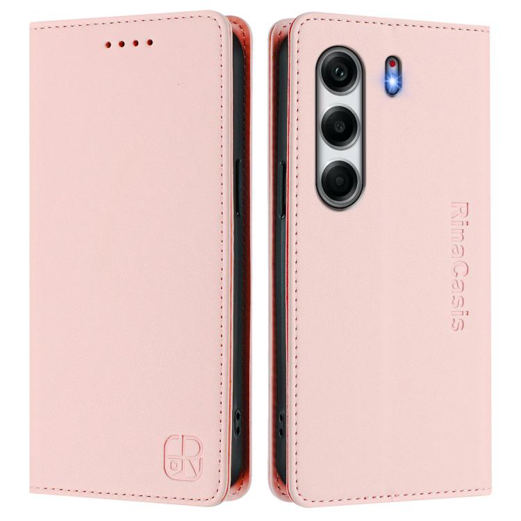 For Tecno Camon 40 4G RC01 Dual-Folded Magnetic Suction RFID Leather Phone Case