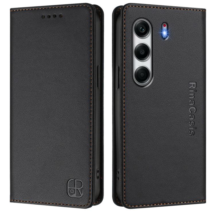 For Tecno Camon 40 4G RC01 Dual-Folded Magnetic Suction RFID Leather Phone Case