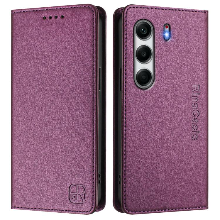 For Tecno Camon 40 4G RC01 Dual-Folded Magnetic Suction RFID Leather Phone Case