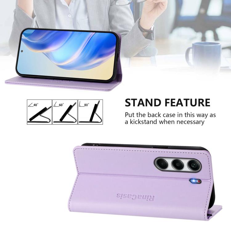 For Tecno Camon 40 Pro 4G RC01 Dual-Folded Magnetic Suction RFID Leather Phone Case