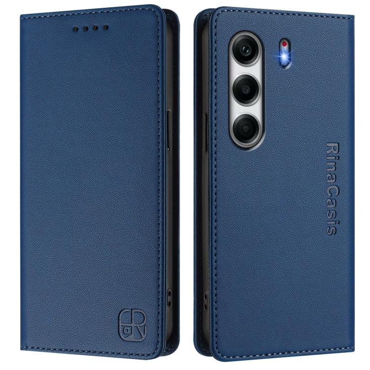 For Tecno Camon 40 Pro 4G RC01 Dual-Folded Magnetic Suction RFID Leather Phone Case