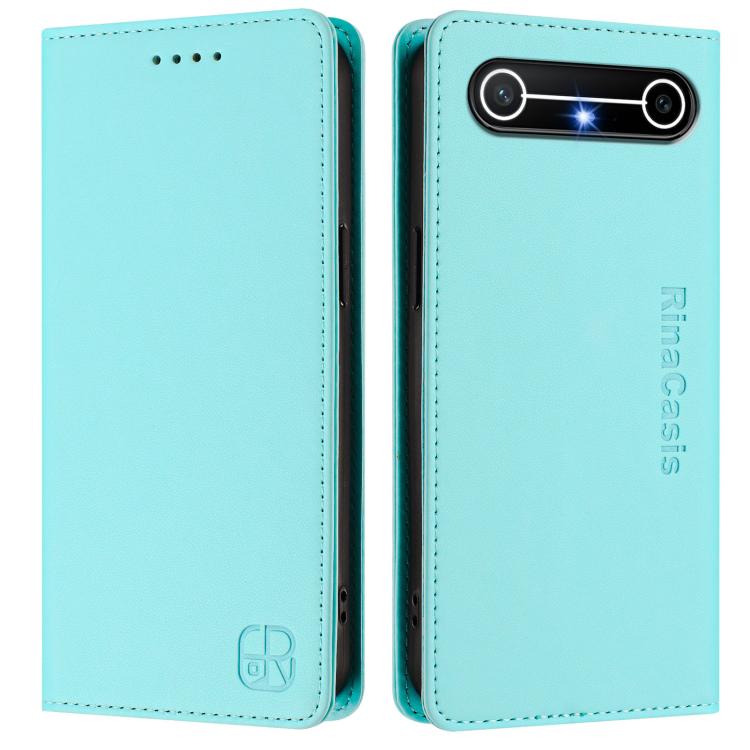 For Tenco Spark Slim 5G RC01 Dual-Folded Magnetic Suction RFID Leather Phone Case