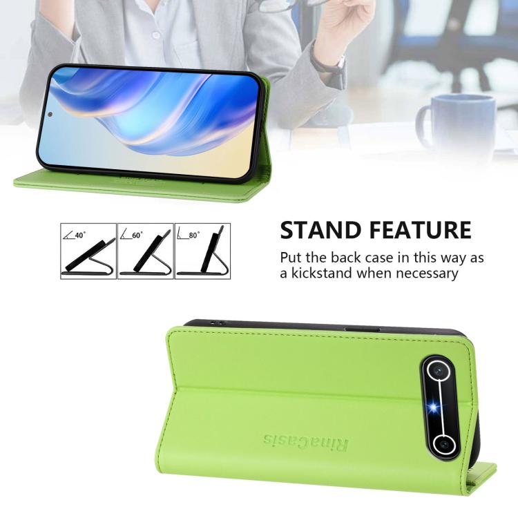 For Tenco Spark Slim 5G RC01 Dual-Folded Magnetic Suction RFID Leather Phone Case