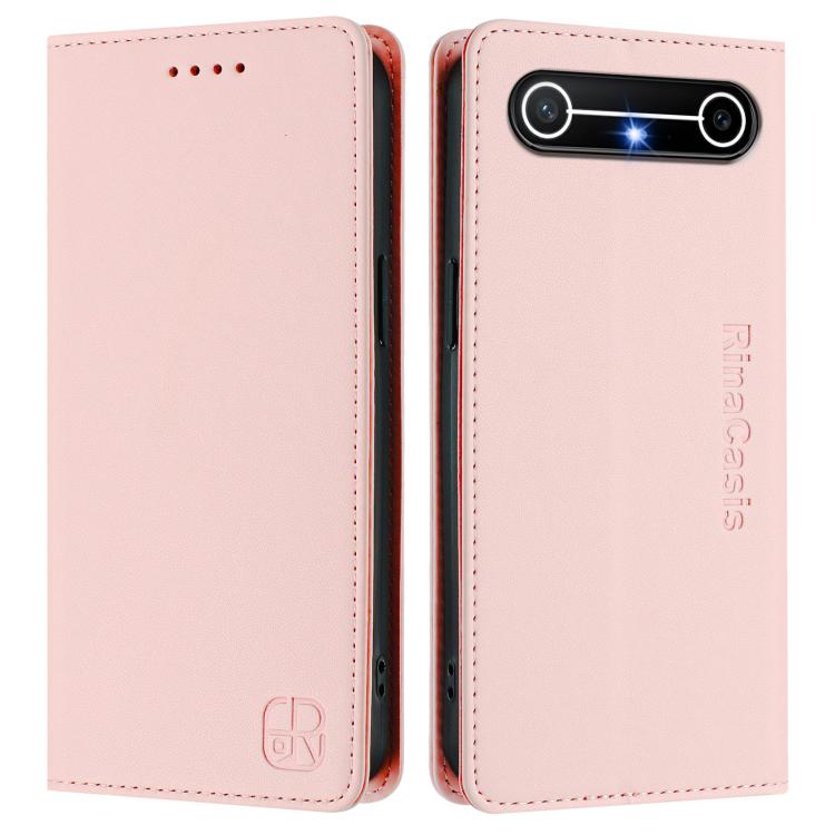 For Tenco Spark Slim 5G RC01 Dual-Folded Magnetic Suction RFID Leather Phone Case