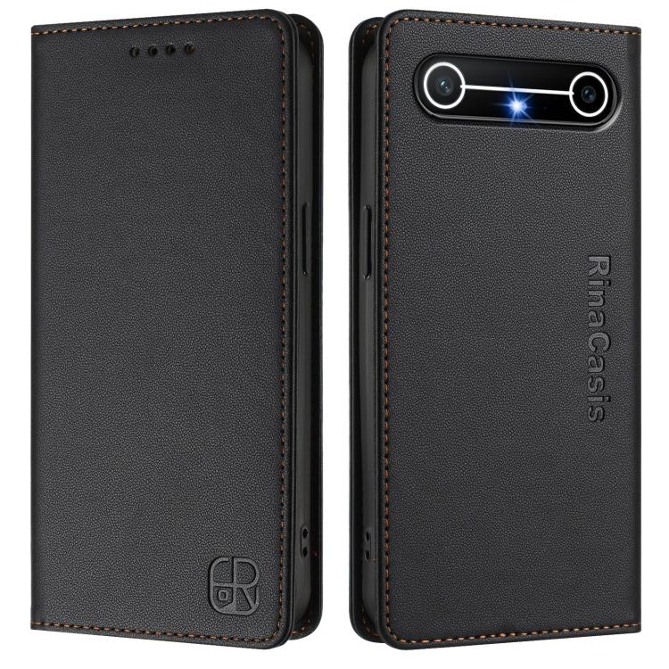 For Tenco Spark Slim 5G RC01 Dual-Folded Magnetic Suction RFID Leather Phone Case