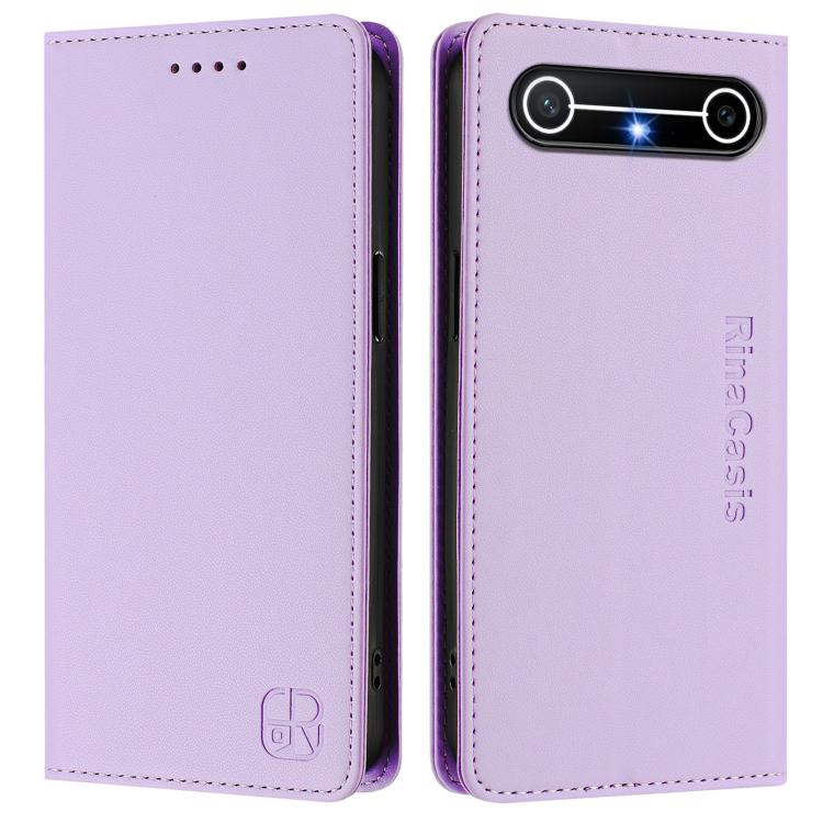For Tenco Spark Slim 5G RC01 Dual-Folded Magnetic Suction RFID Leather Phone Case