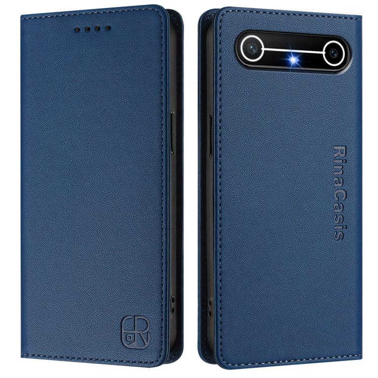 For Tenco Spark Slim 5G RC01 Dual-Folded Magnetic Suction RFID Leather Phone Case