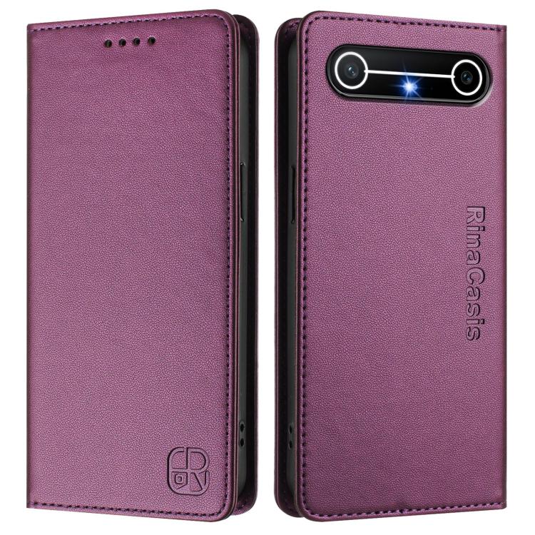 For Tenco Spark Slim 5G RC01 Dual-Folded Magnetic Suction RFID Leather Phone Case