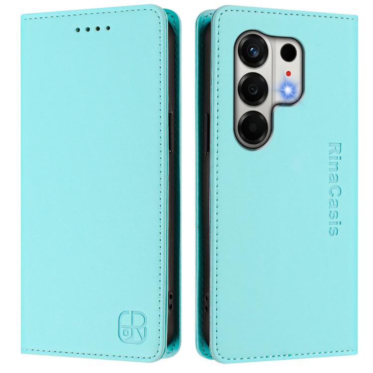 For Tecno Camon 50 4G RC01 Dual-Folded Magnetic Suction RFID Leather Phone Case