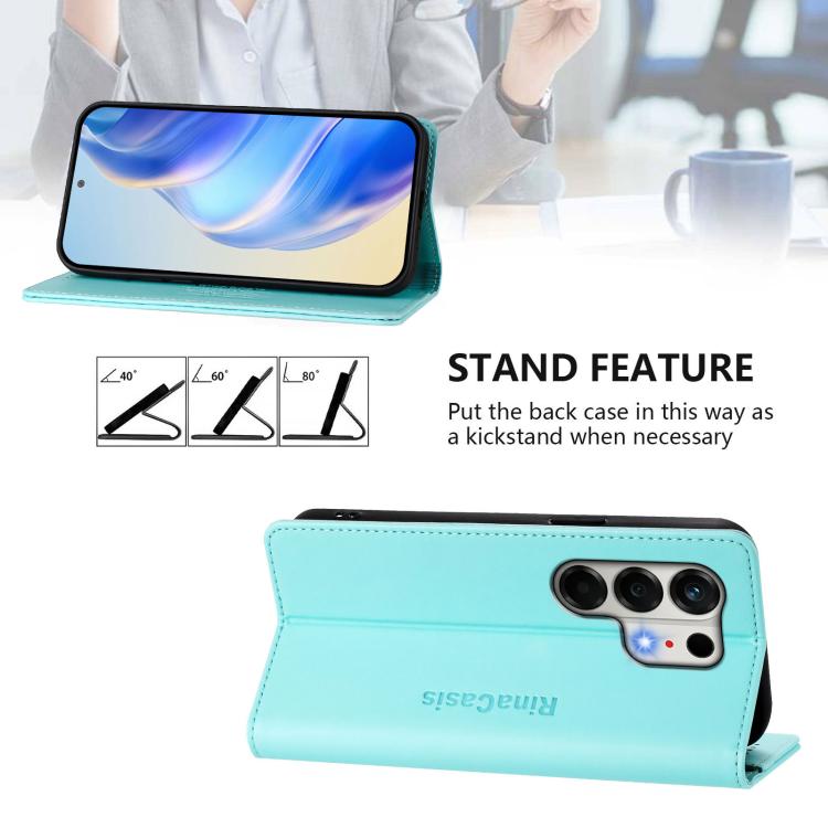 For Tecno Camon 50 4G RC01 Dual-Folded Magnetic Suction RFID Leather Phone Case