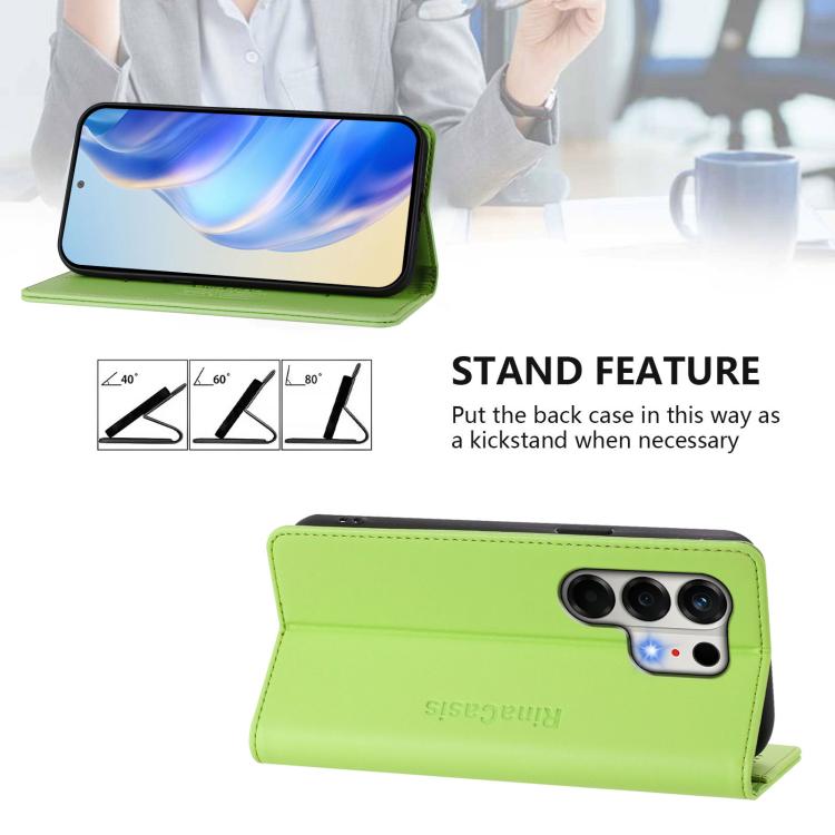 For Tecno Camon 50 4G RC01 Dual-Folded Magnetic Suction RFID Leather Phone Case
