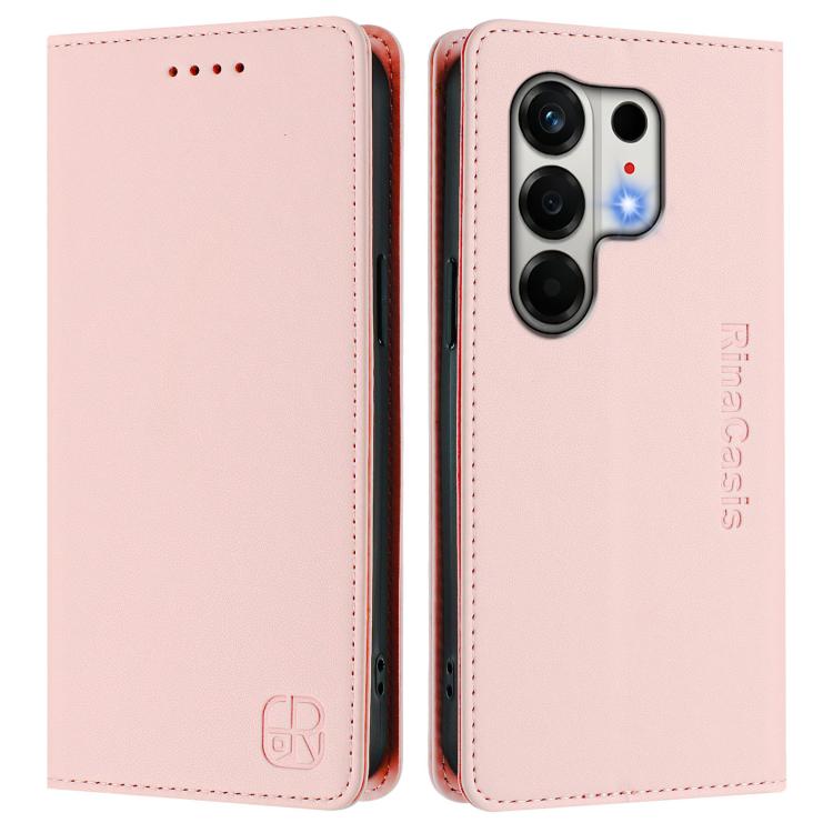 For Tecno Camon 50 4G RC01 Dual-Folded Magnetic Suction RFID Leather Phone Case