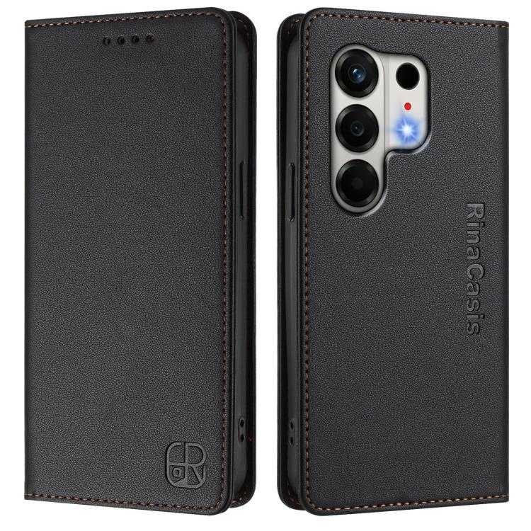 For Tecno Camon 50 4G RC01 Dual-Folded Magnetic Suction RFID Leather Phone Case