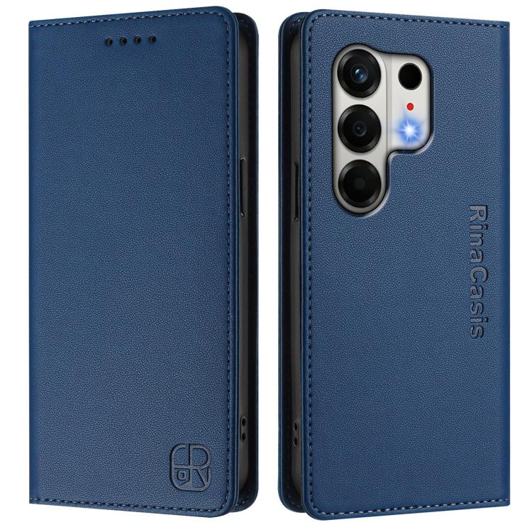 For Tecno Camon 50 4G RC01 Dual-Folded Magnetic Suction RFID Leather Phone Case