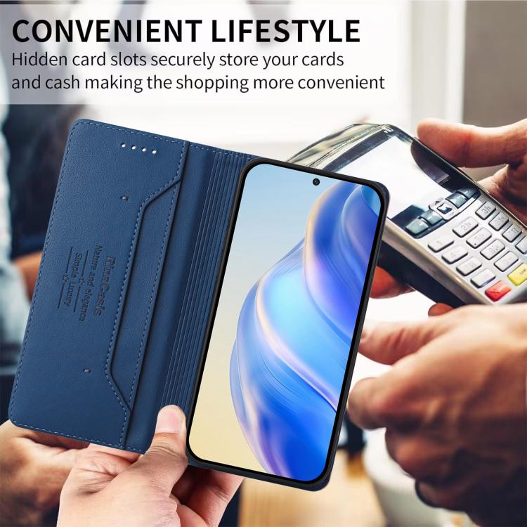 For Tecno Camon 50 4G RC01 Dual-Folded Magnetic Suction RFID Leather Phone Case