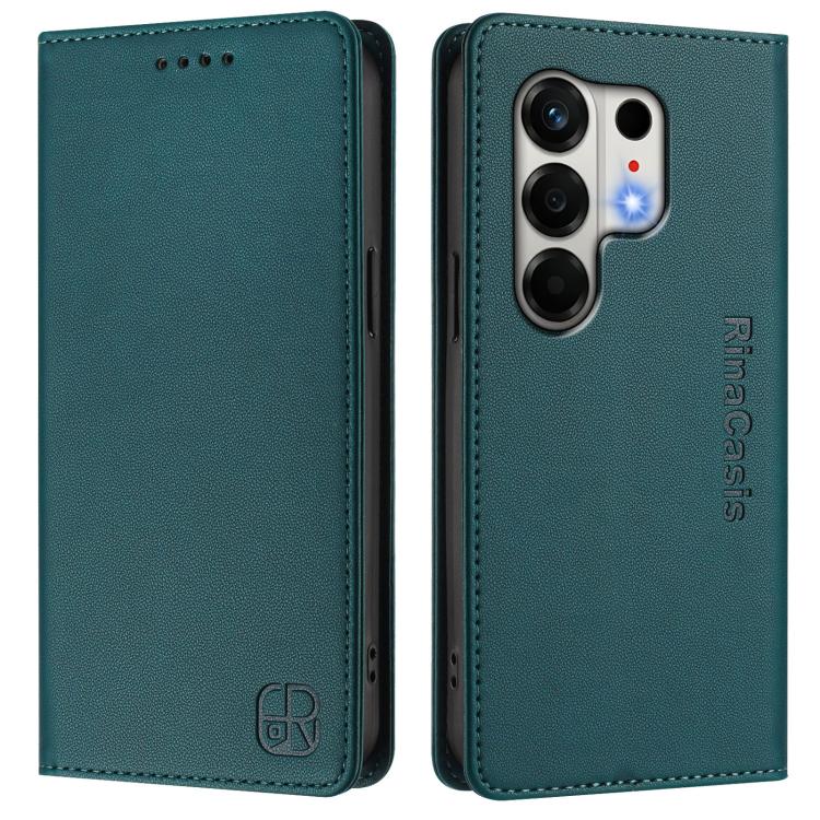 For Tecno Camon 50 4G RC01 Dual-Folded Magnetic Suction RFID Leather Phone Case