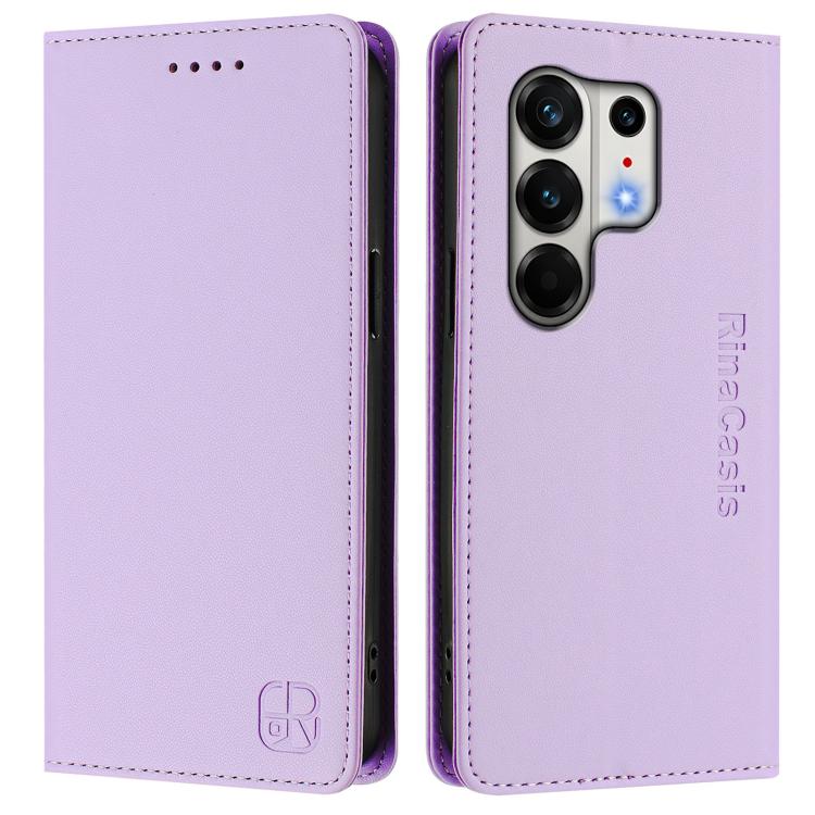 For Tecno Camon 50 Pro 4G RC01 Dual-Folded Magnetic Suction RFID Leather Phone Case