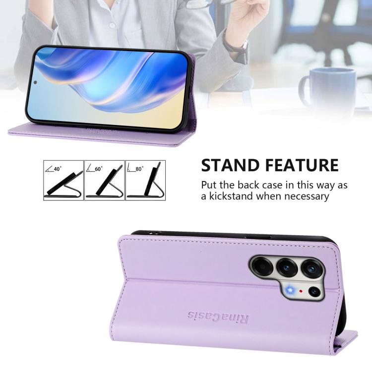 For Tecno Camon 50 Pro 4G RC01 Dual-Folded Magnetic Suction RFID Leather Phone Case