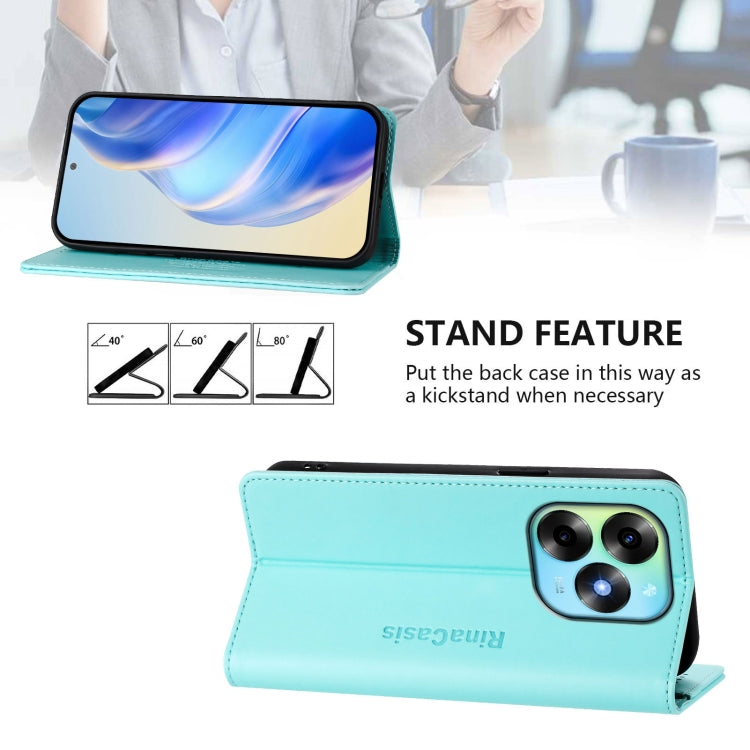 For Itel S23+ RC01 Dual-Folded Magnetic Suction RFID Leather Phone Case