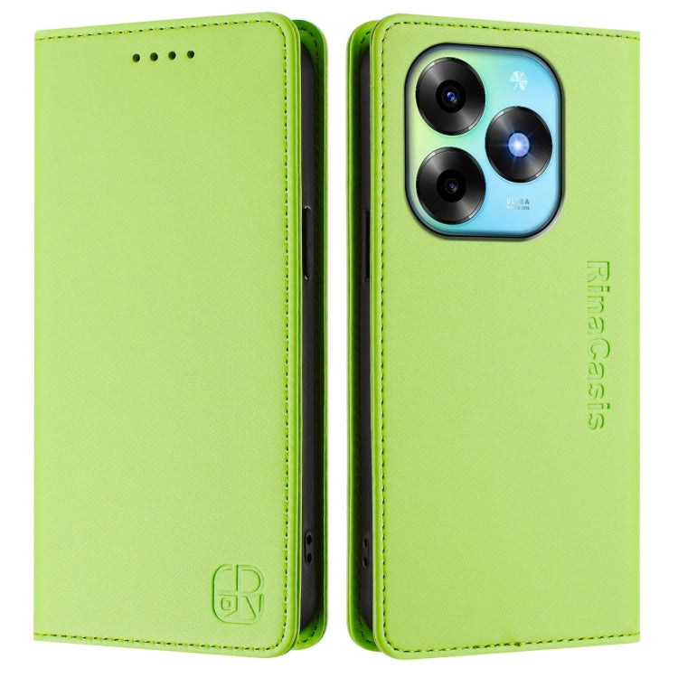 For Itel S23+ RC01 Dual-Folded Magnetic Suction RFID Leather Phone Case