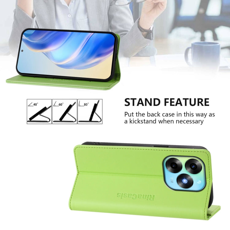 For Itel S23+ RC01 Dual-Folded Magnetic Suction RFID Leather Phone Case