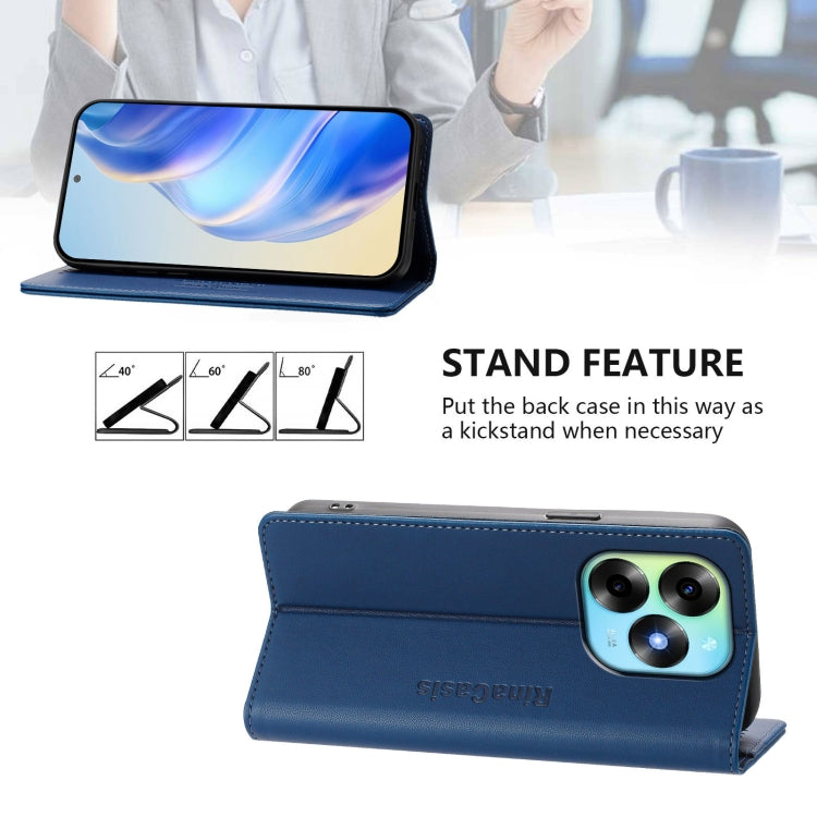 For Itel S23+ RC01 Dual-Folded Magnetic Suction RFID Leather Phone Case