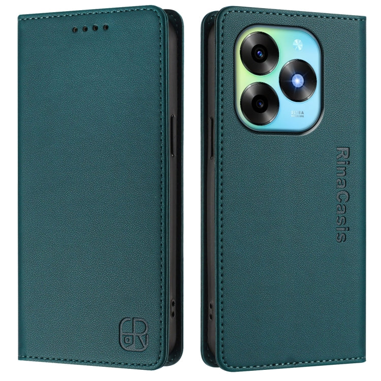 For Itel S23+ RC01 Dual-Folded Magnetic Suction RFID Leather Phone Case
