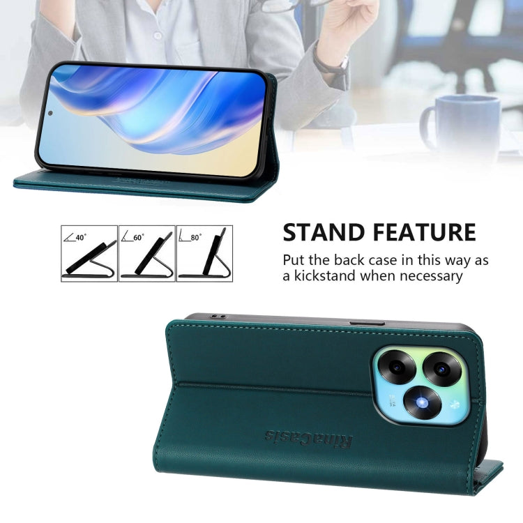 For Itel S23+ RC01 Dual-Folded Magnetic Suction RFID Leather Phone Case