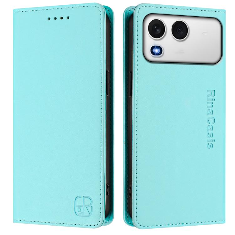 For Itel A200 4G / A200+ 4G RC01 Dual-Folded Magnetic Suction RFID Leather Phone Case