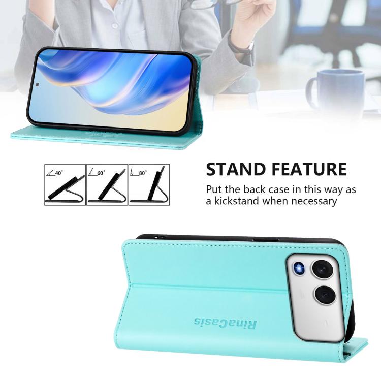 For Itel A200 4G / A200+ 4G RC01 Dual-Folded Magnetic Suction RFID Leather Phone Case